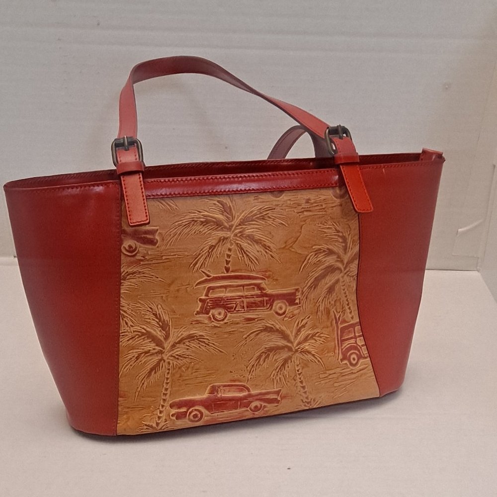 CAPACCIOLI RED LEATHER BAG